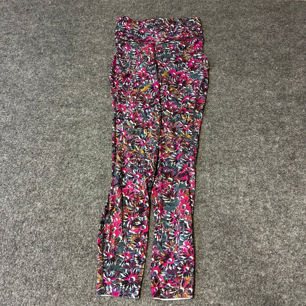 Lululemon Leggings Womens Size 4 Pink Floral High Rise Athletic Yoga